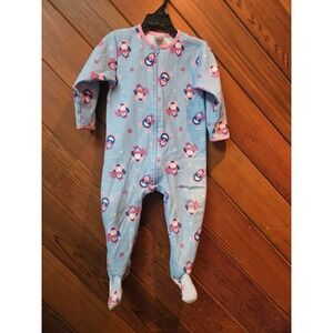 Steve Toddler Girls Blue Fleece Penguin Footed Sleeper Pajamas 3T FD0670-9